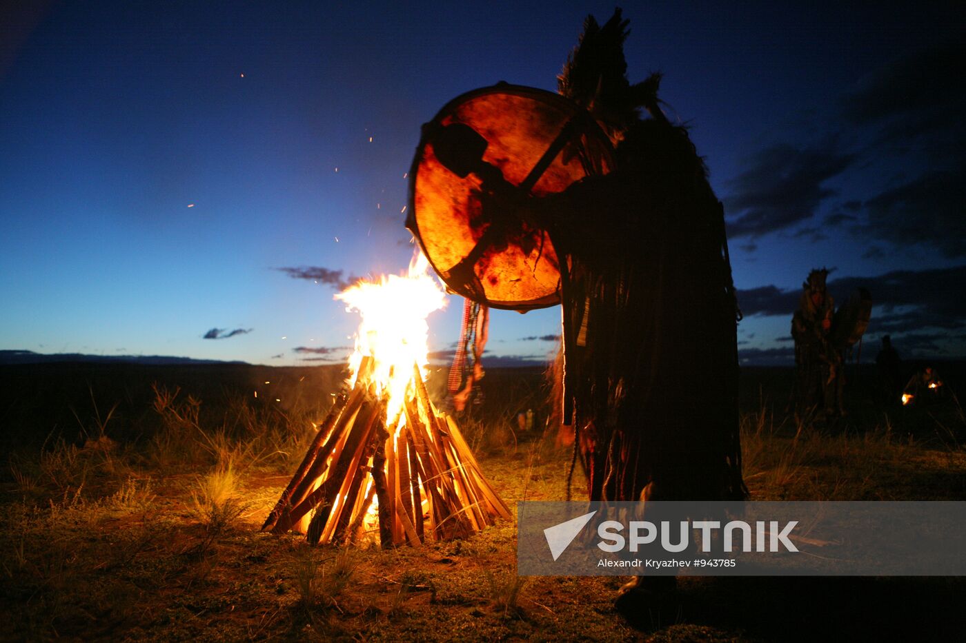 Tuva people's supreme shaman performs grand ritual