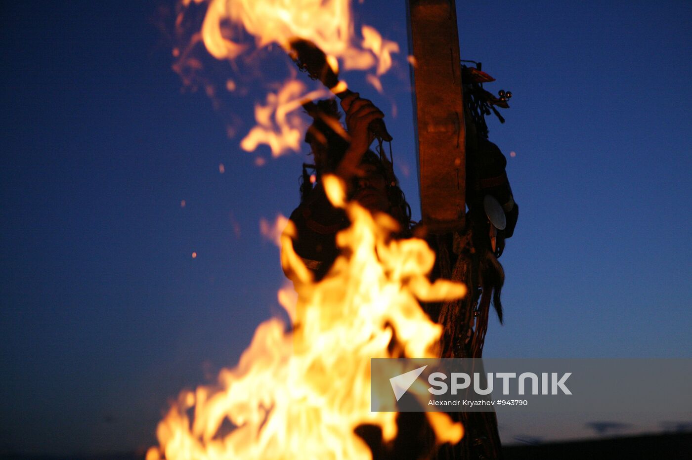 Tuva people's supreme shaman performs grand ritual