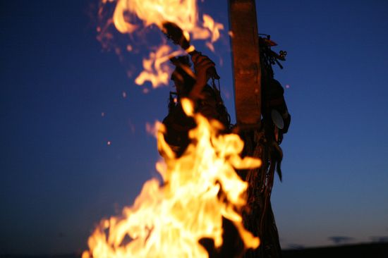 Tuva people's supreme shaman performs grand ritual