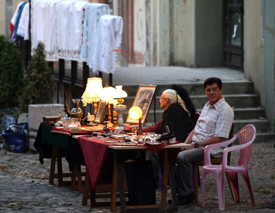 Souvenir trade in a Belgrade street