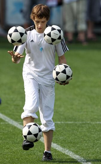 Participant of show ahead of football match