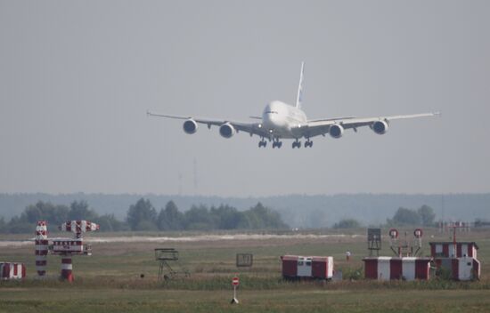 Airbus A380 arrives at MAKS-2011 air show