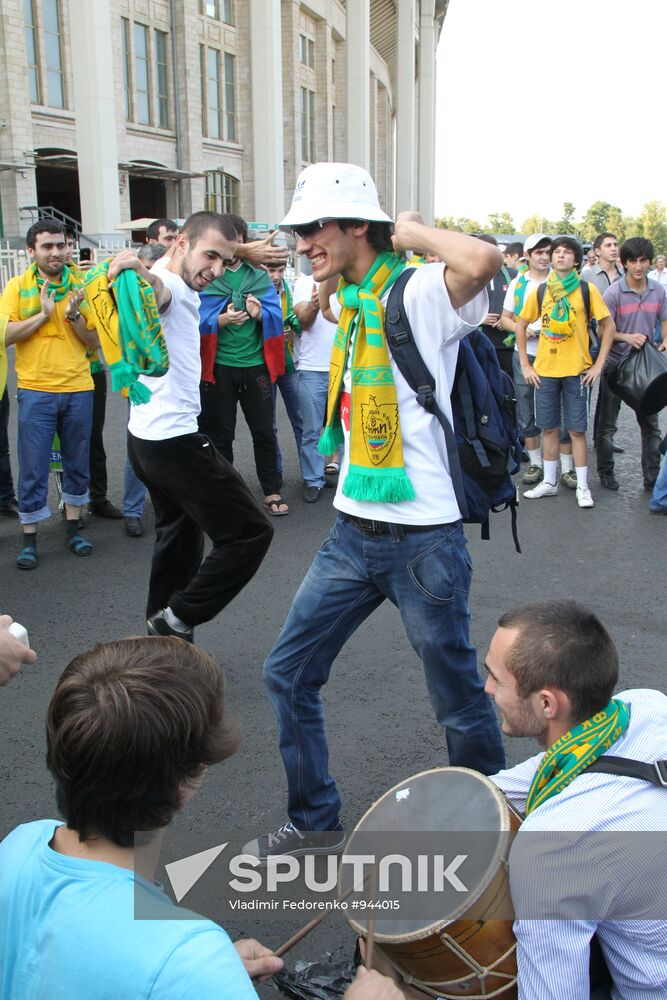 FC Anzhi fans arrive to attend Anzhi vs. Spartak match