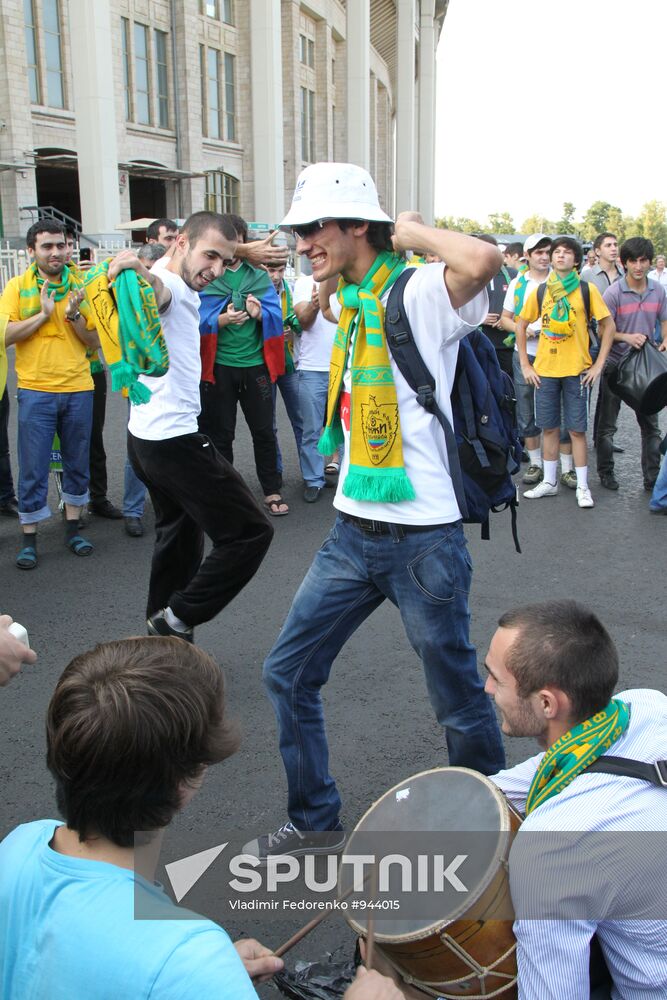 FC Anzhi fans arrive to attend Anzhi vs. Spartak match