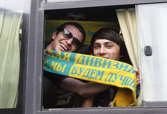 FC Anzhi fans arrive to attend Anzhi vs. Spartak match