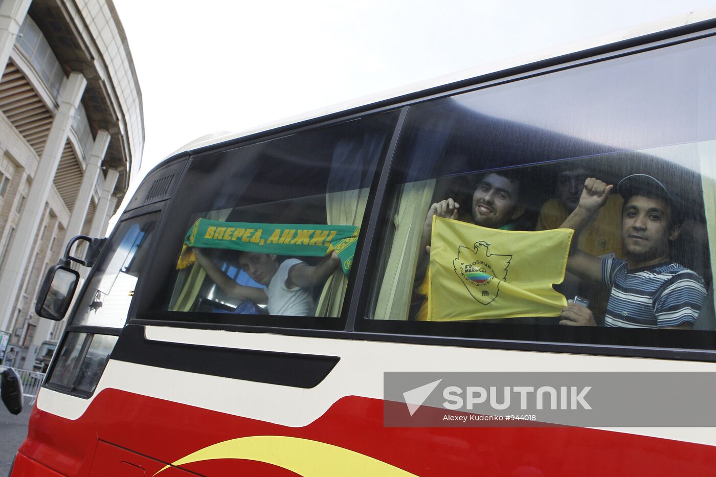 FC Anzhi fans arrive to attend Anzhi vs. Spartak match