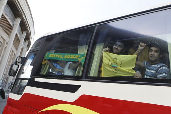 FC Anzhi fans arrive to attend Anzhi vs. Spartak match
