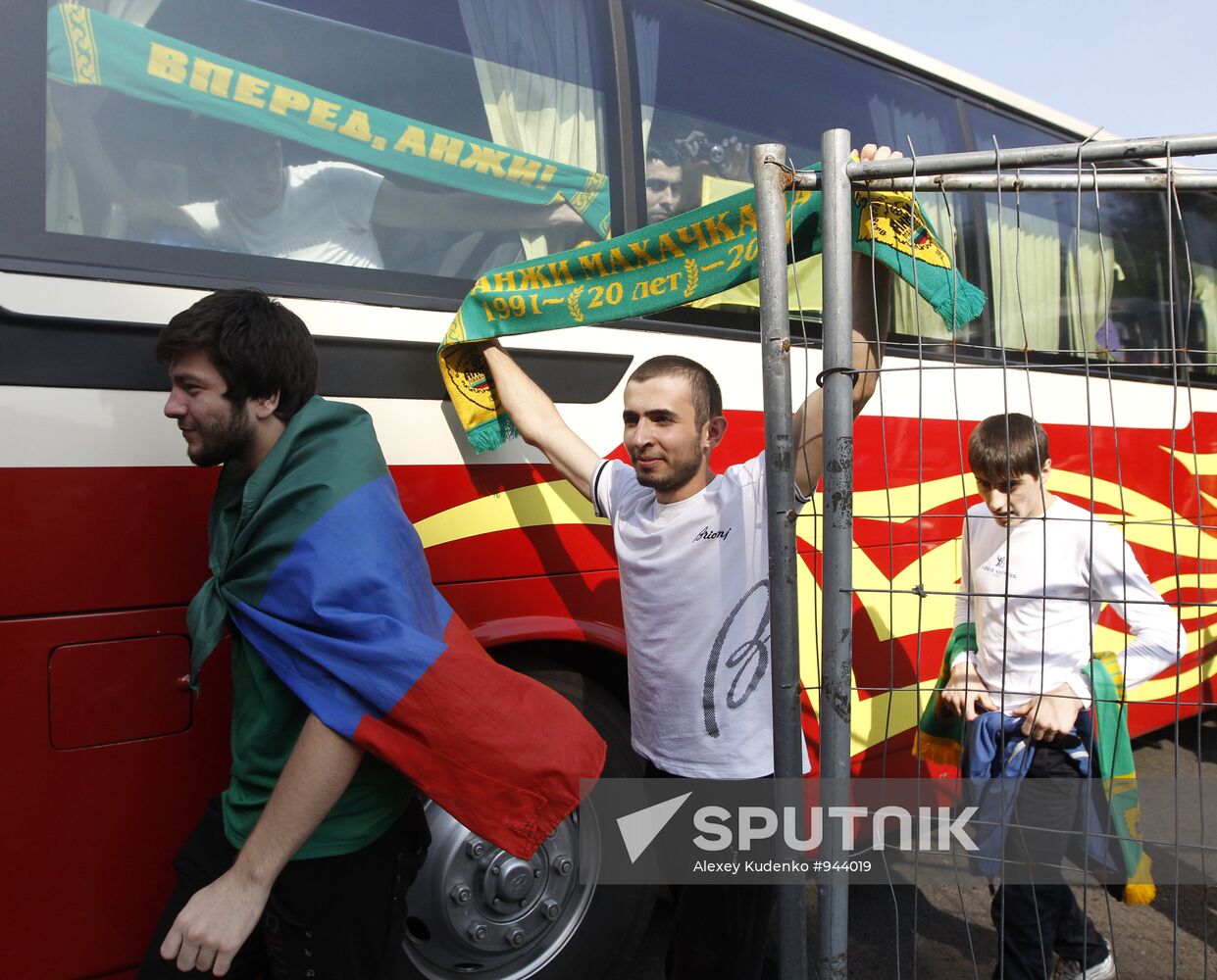 FC Anzhi fans arrive to attend Anzhi vs. Spartak match