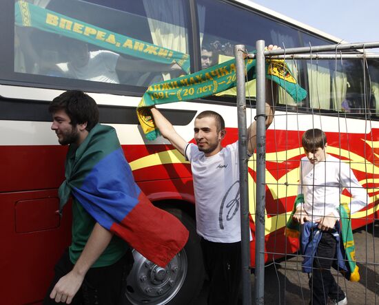FC Anzhi fans arrive to attend Anzhi vs. Spartak match
