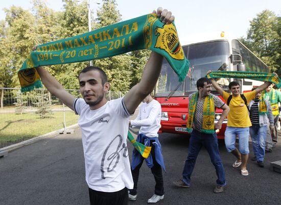 FC Anzhi fans arrive to attend Anzhi vs. Spartak match