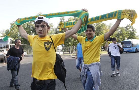 FC Anzhi fans arrive to attend Anzhi vs. Spartak match