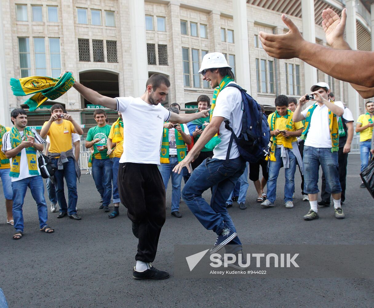 FC Anzhi fans arrive to attend Anzhi vs. Spartak match