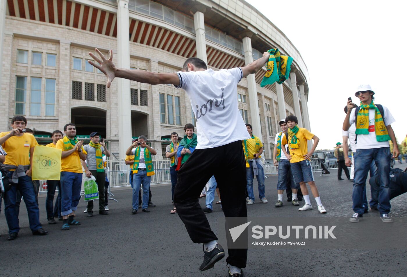 FC Anzhi fans arrive to attend Anzhi vs. Spartak match
