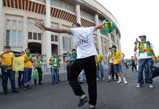 FC Anzhi fans arrive to attend Anzhi vs. Spartak match