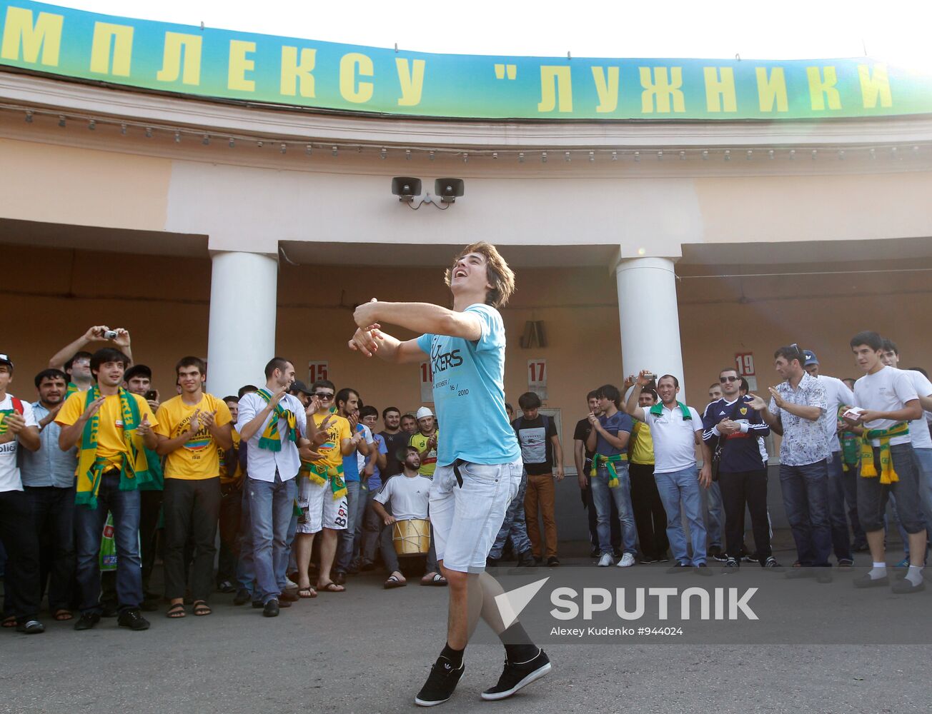 FC Anzhi fans arrive to attend Anzhi vs. Spartak match