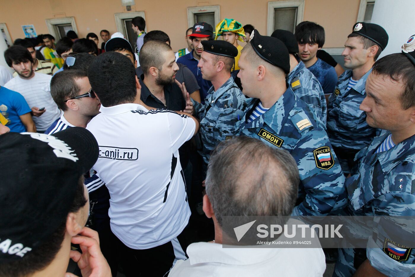FC Anzhi fans arrive to attend Anzhi vs. Spartak match