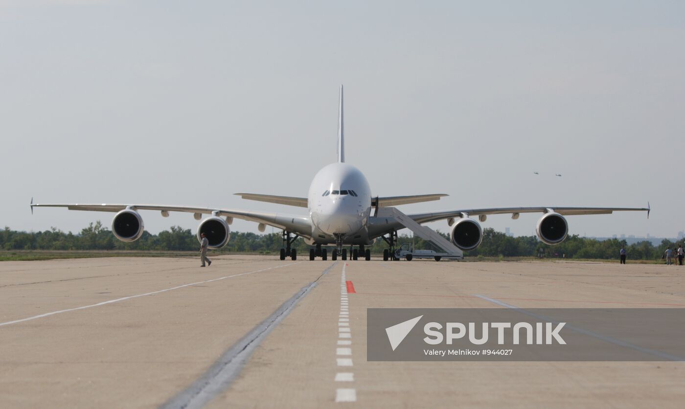 Airbus A380 arrives at MAKS-2011 air show