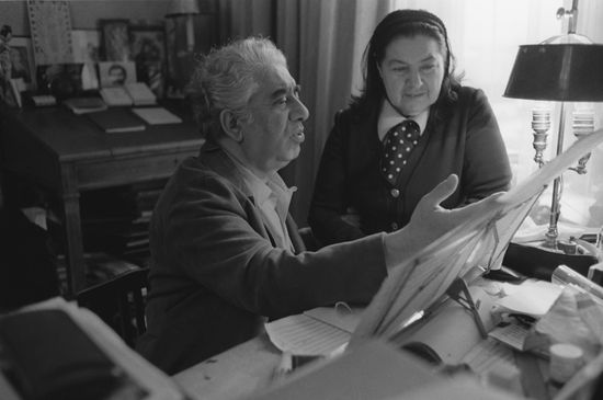Aram Ilyich Khachaturyan with his wife