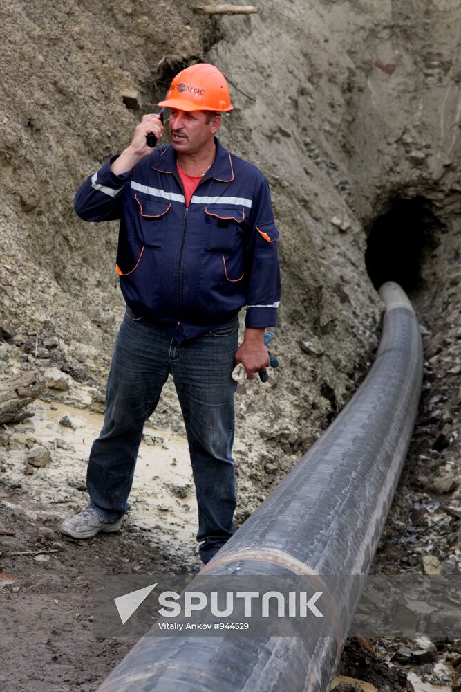 Gas pipeline from gas distribution station to Russky Island