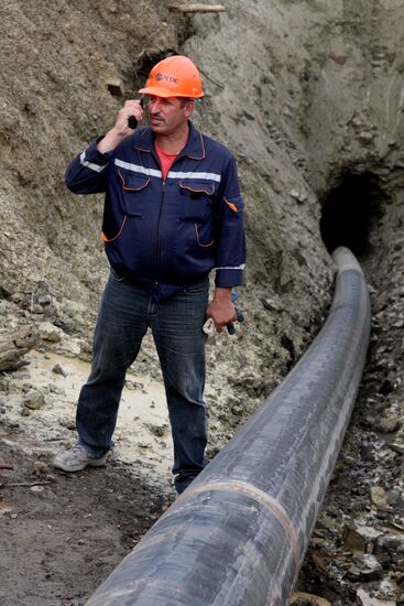 Gas pipeline from gas distribution station to Russky Island