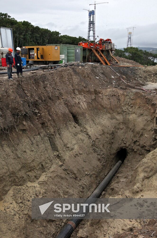 Gas pipeline from gas distribution station to Russky Island