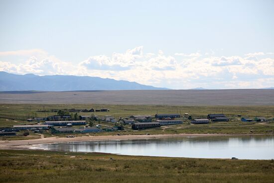 Salt lake Dus-Khol in Tyva Republic