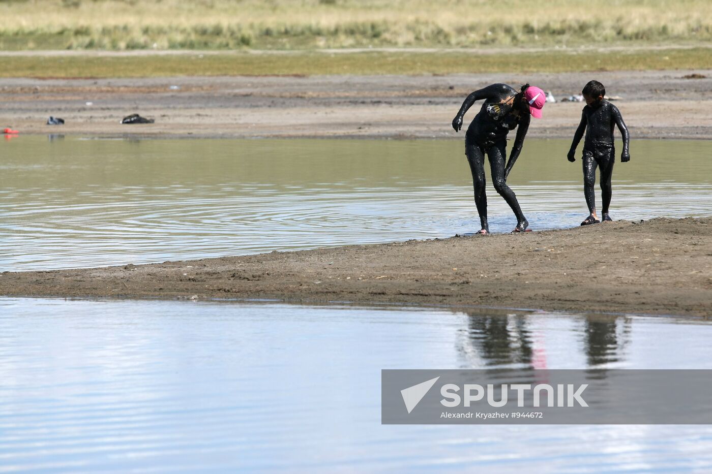 Salt lake Dus-Khol in Tuva Republic