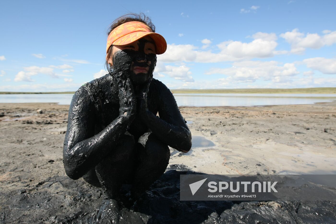 Salt lake Dus-Khol in Tyva Republic