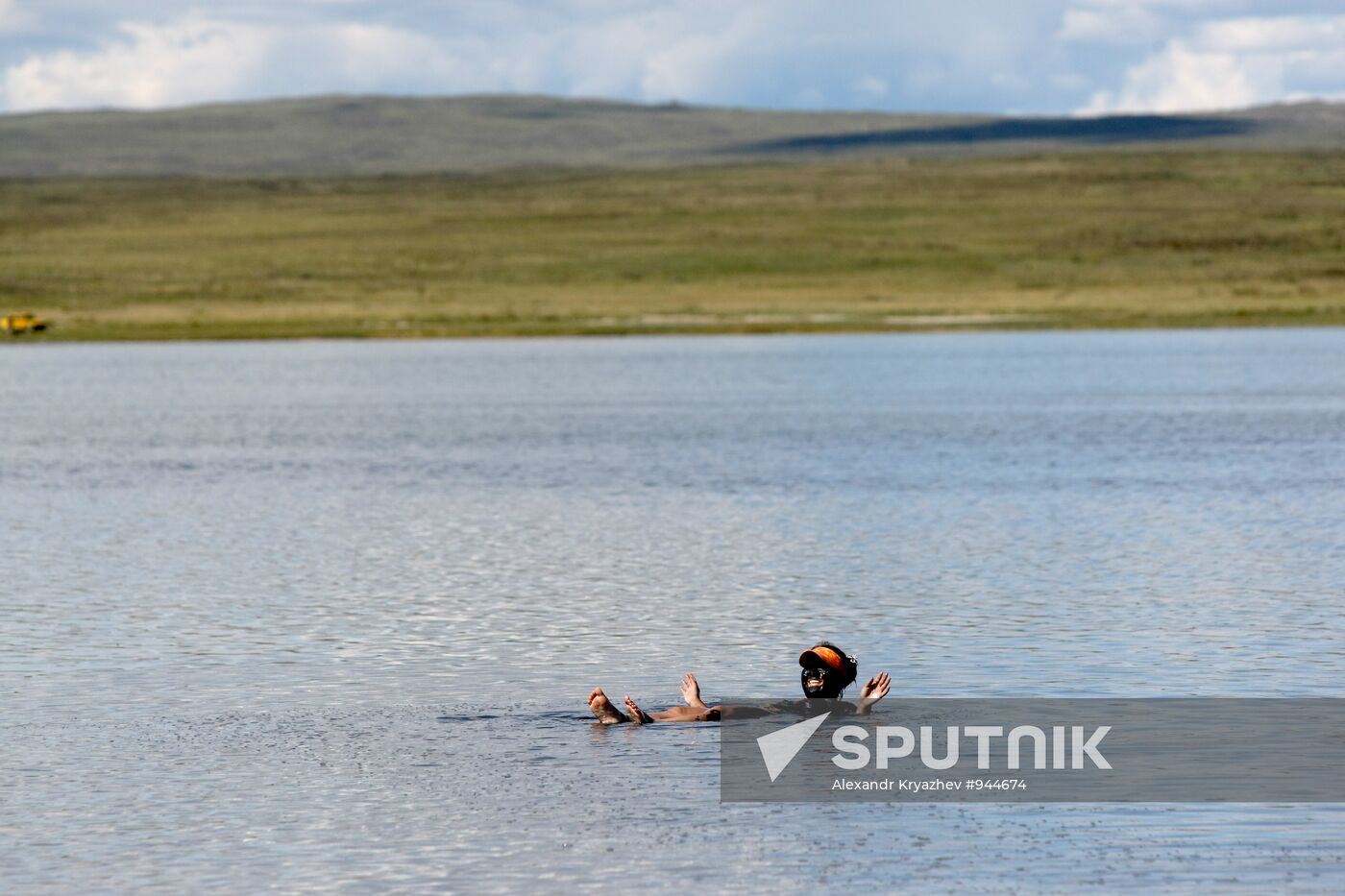 Salt lake Dus-Khol in Tyva Republic