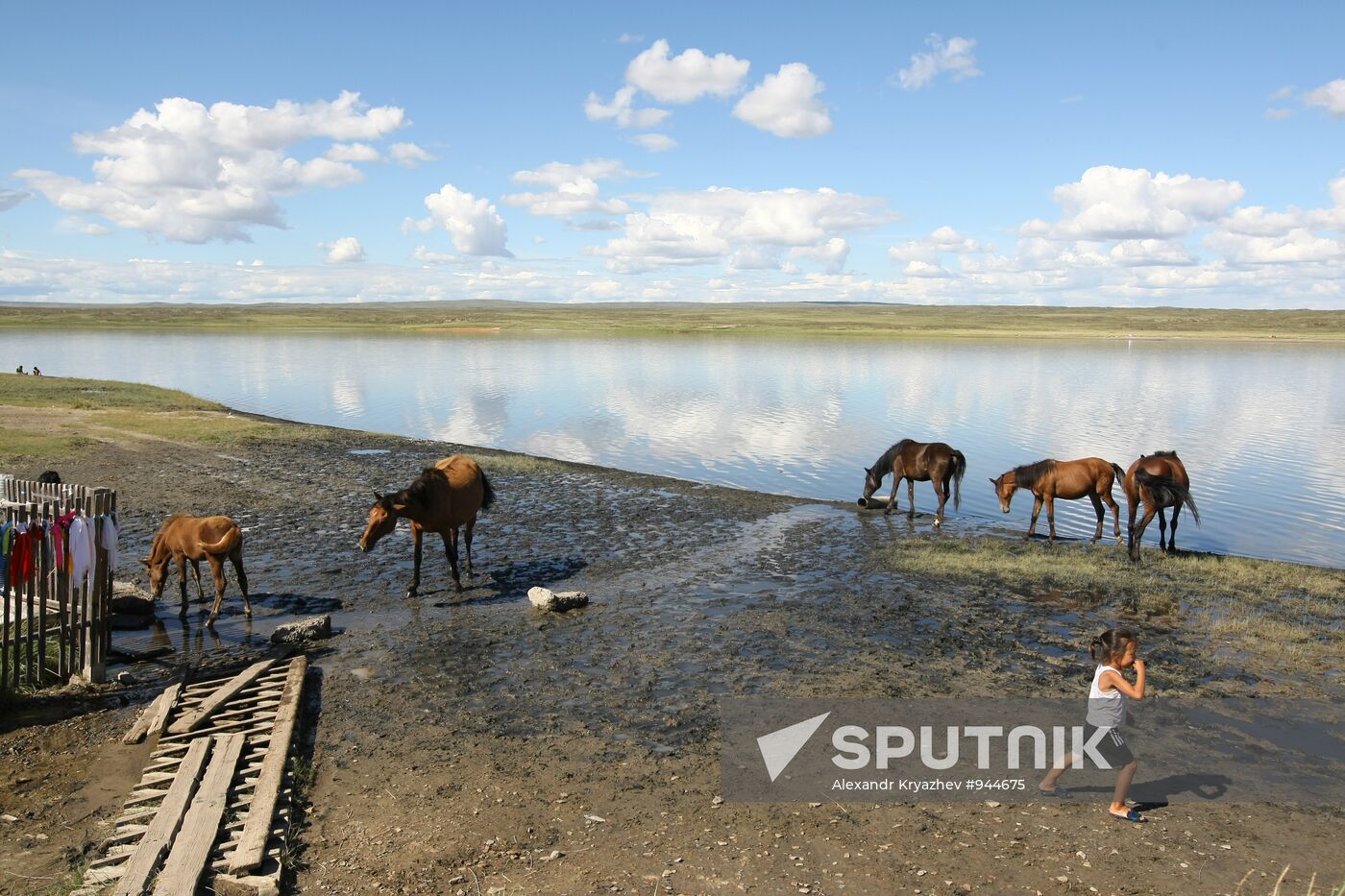 Salt lake Dus-Khol in Tyva Republic