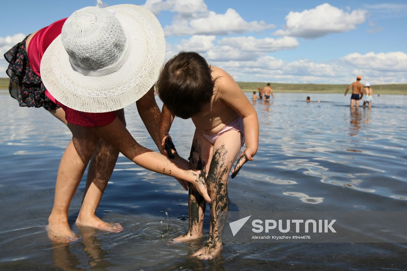 Salt lake Dus-Khol in Tyva Republic