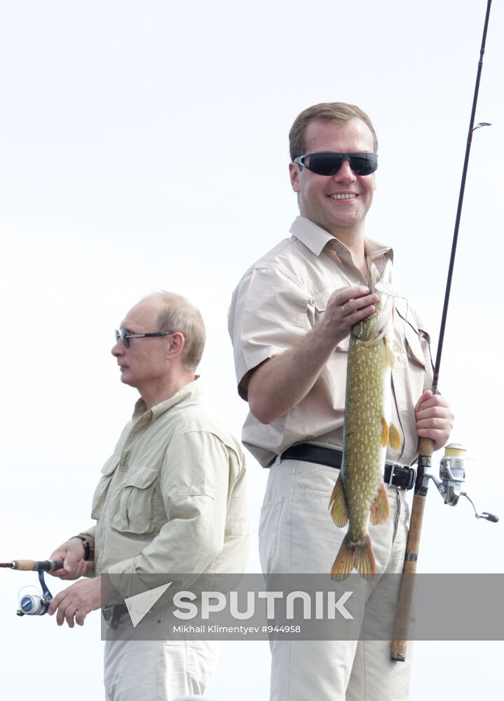 Dmitry Medvedev, Vladimir Putin in Astrakhan Region