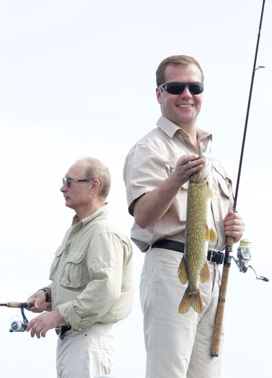 Dmitry Medvedev, Vladimir Putin in Astrakhan Region