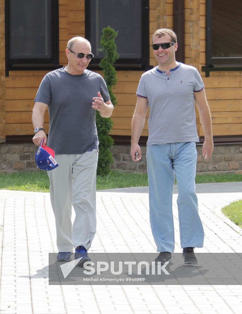Dmitry Medvedev, Vladimir Putin in Astrakhan Region