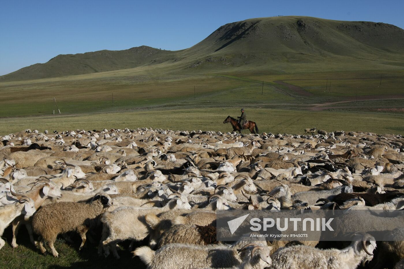 Shepherds encampment in Kara-Sug, Republic of Tyva