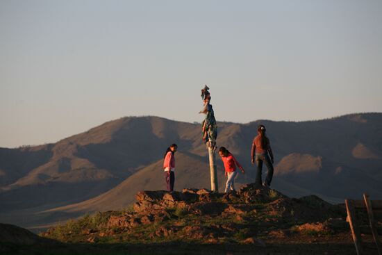 Shepherds encampment in Kara-Sug, Republic of Tyva