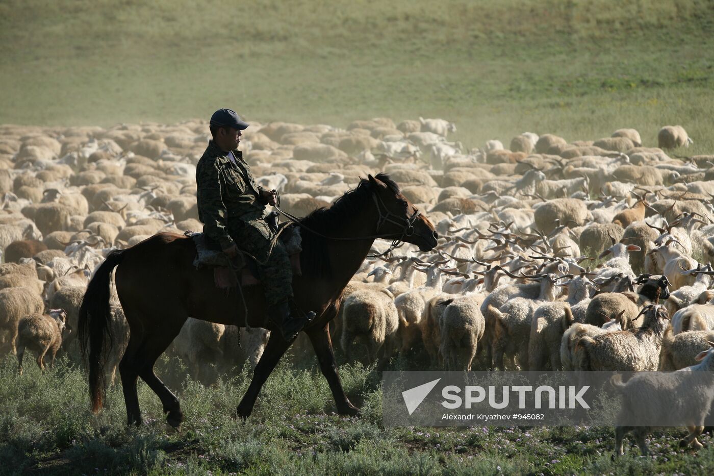 Shepherds encampment in Kara-Sug, Republic of Tyva
