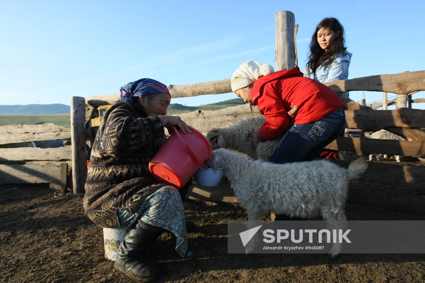 Shepherds encampment in Kara-Sug, Republic of Tyva