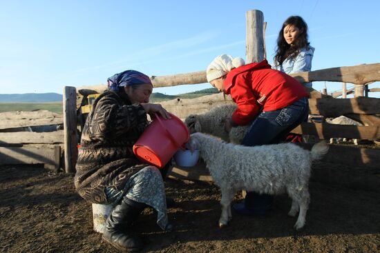 Shepherds encampment in Kara-Sug, Republic of Tyva