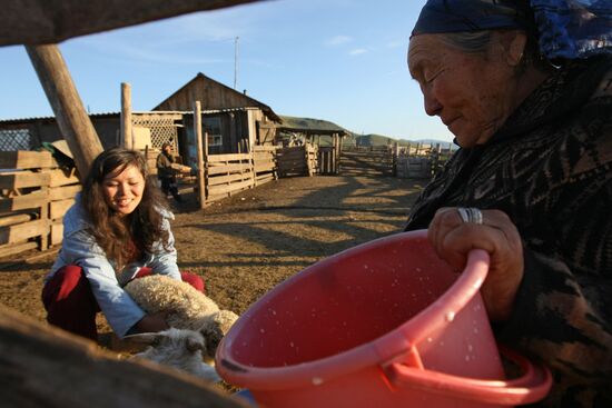 Shepherds encampment in Kara-Sug, Republic of Tyva