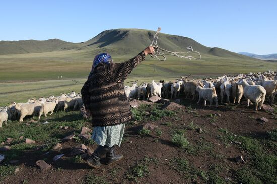 Shepherds encampment in Kara-Sug, Republic of Tyva