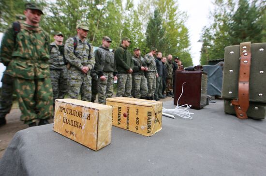 Explosive expert divers hold training drills at Lake Baikal