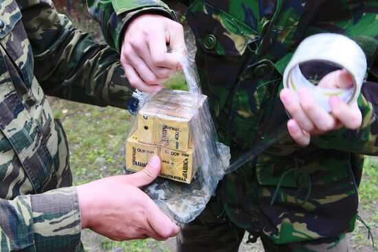 Explosive expert divers hold training drills at Lake Baikal
