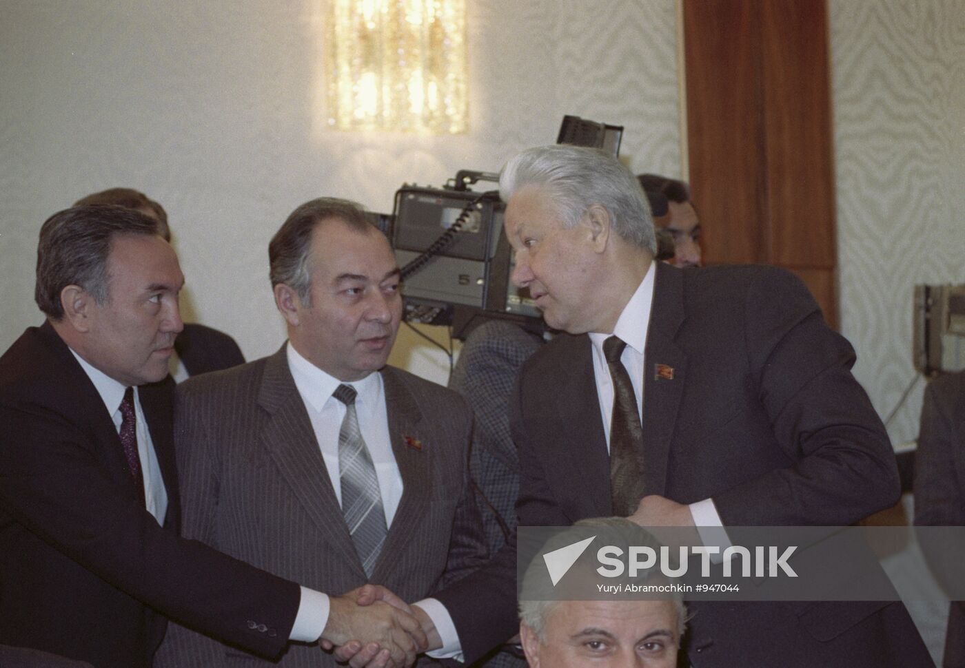 Nursultan Nazarbayev and Boris Yeltsin