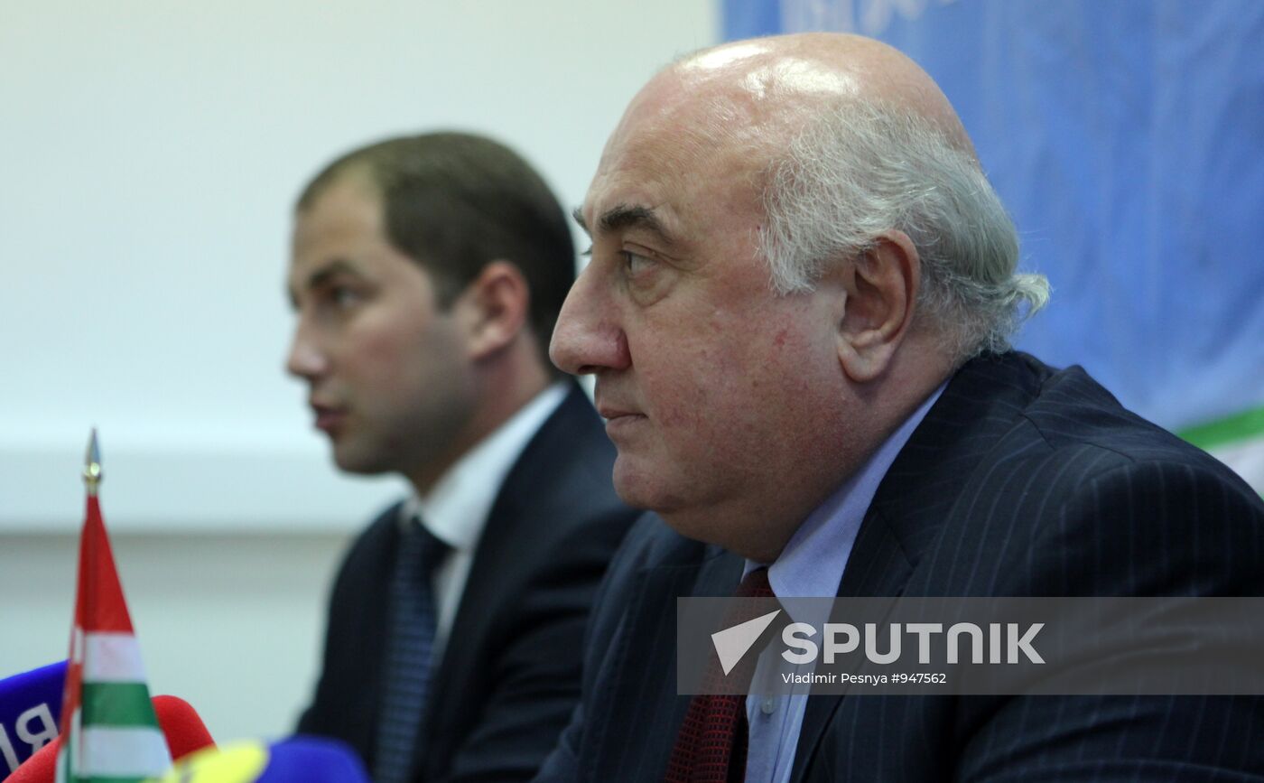 Abkhaz Ambassador to Russia Igor Akhba holds press conference