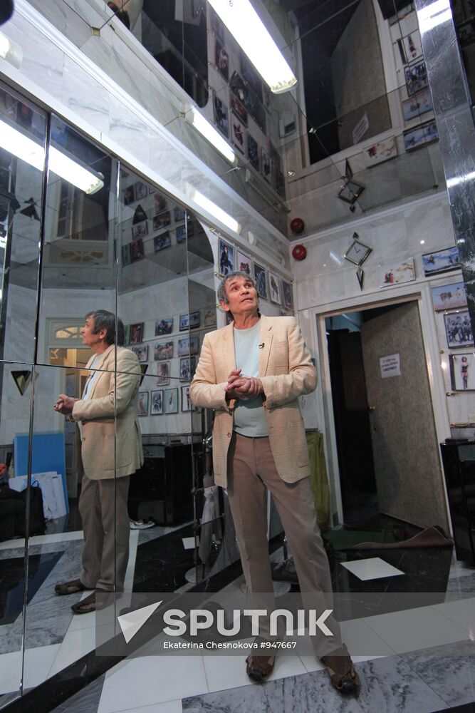 Music promoter Bari Alibasov in his home