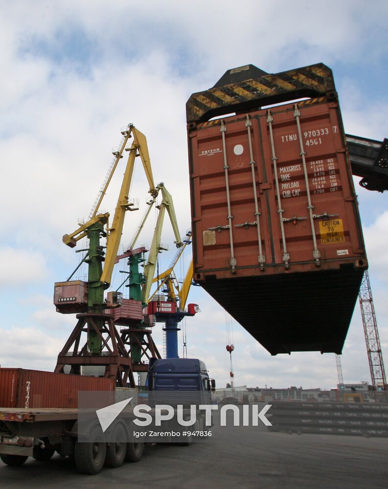 Container terminal at Kaliningrad Port