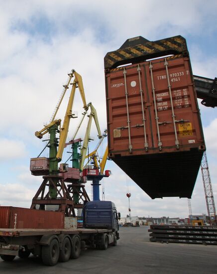 Container terminal at Kaliningrad Port
