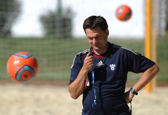 Beach soccer: Training session of Russian national team