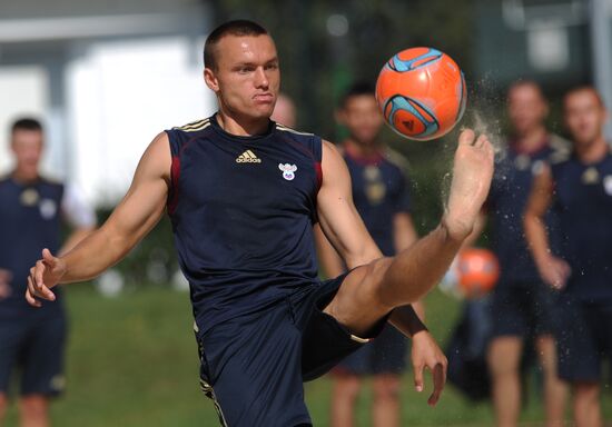 Beach soccer. Training session of Russian national team